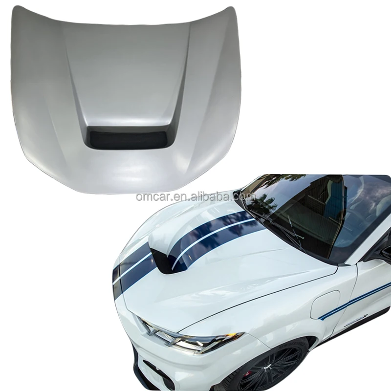 Car Tuning Parts For Ford Mustang Mach E GT Shelby Style Fiberglass Front Trunk Lid Engine Hood Cover Hood Bonnet For Mach-E GT