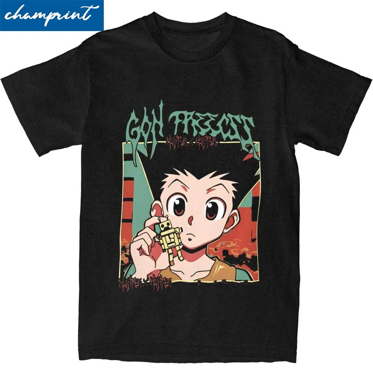 Gon Camiseta de Hunter X Hunter para hombre y mujer, camisa divertida de algodón puro, cuello redondo, manga corta, ropa Original