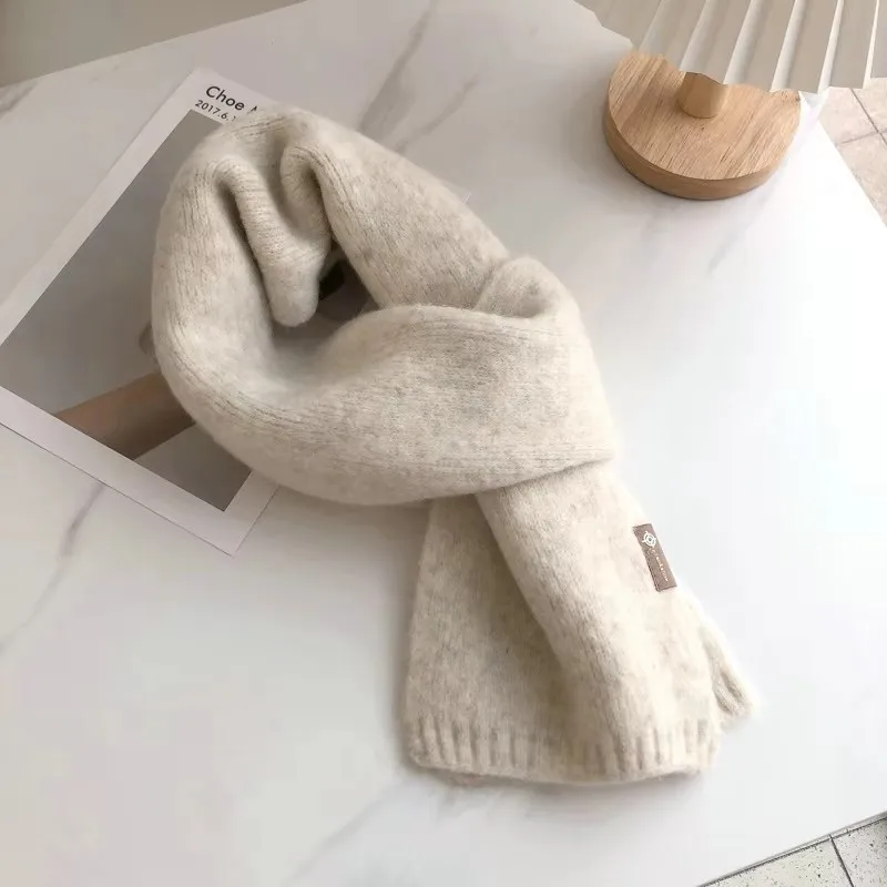 

2025 Lady Big Shawl Imitation Cashmere Scarf Autumn And Winter Thickening Warm Pure Color Shawl Scarf Women Wool Scarf