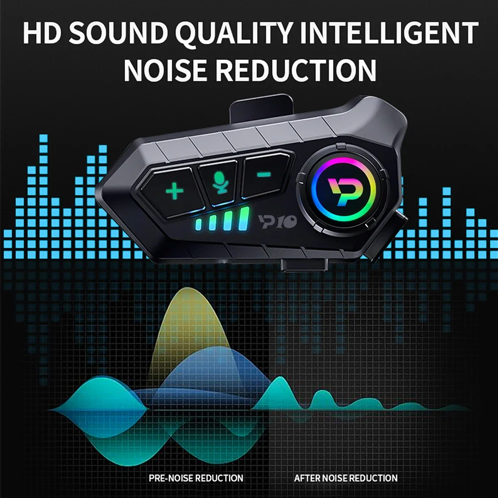 Kebedumei Bluetooth5.3 Motorcycle Helmet Headset Wireless Hands-free Call Phone Kit Waterproof Earphone MP3 Music Player Speaker image 4