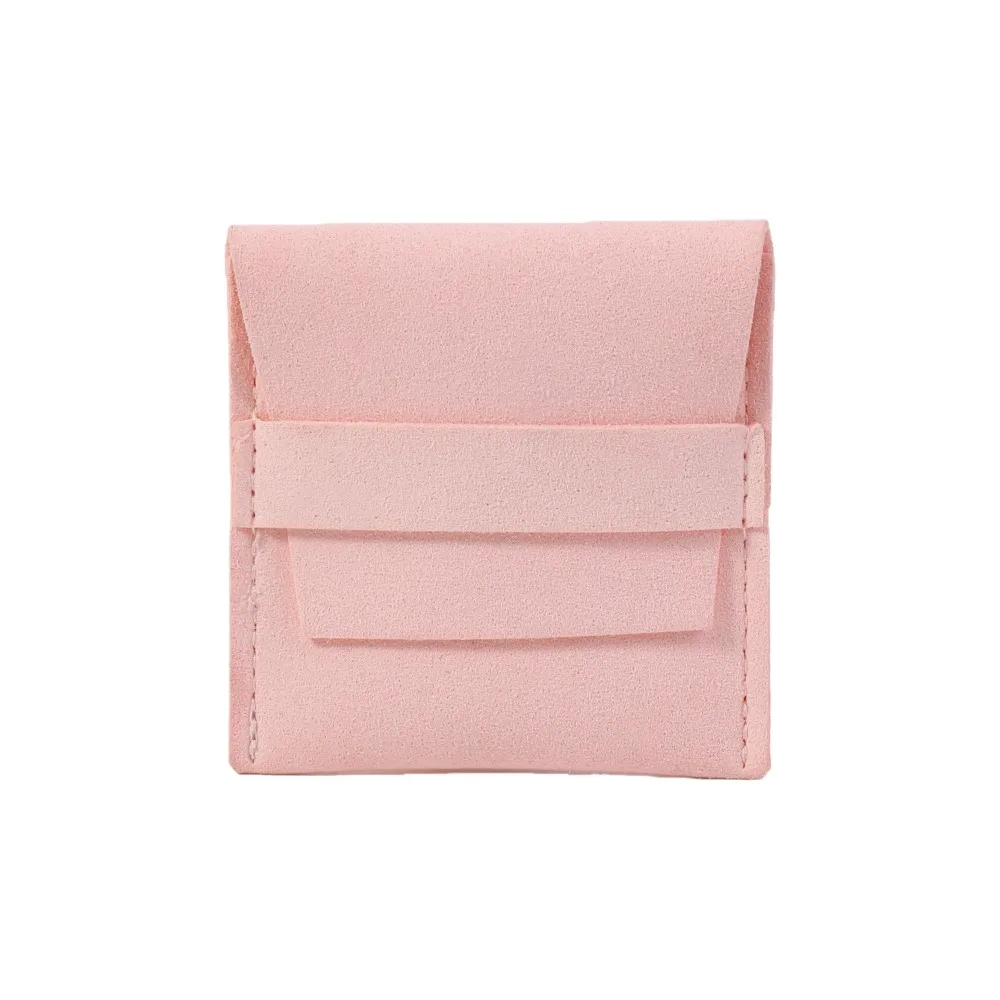 

Microfiber Velvet Mini Jewelry Display Bag Foldable Container Necklace Ring Packing Bag Small Solid Color Earrings Organizer