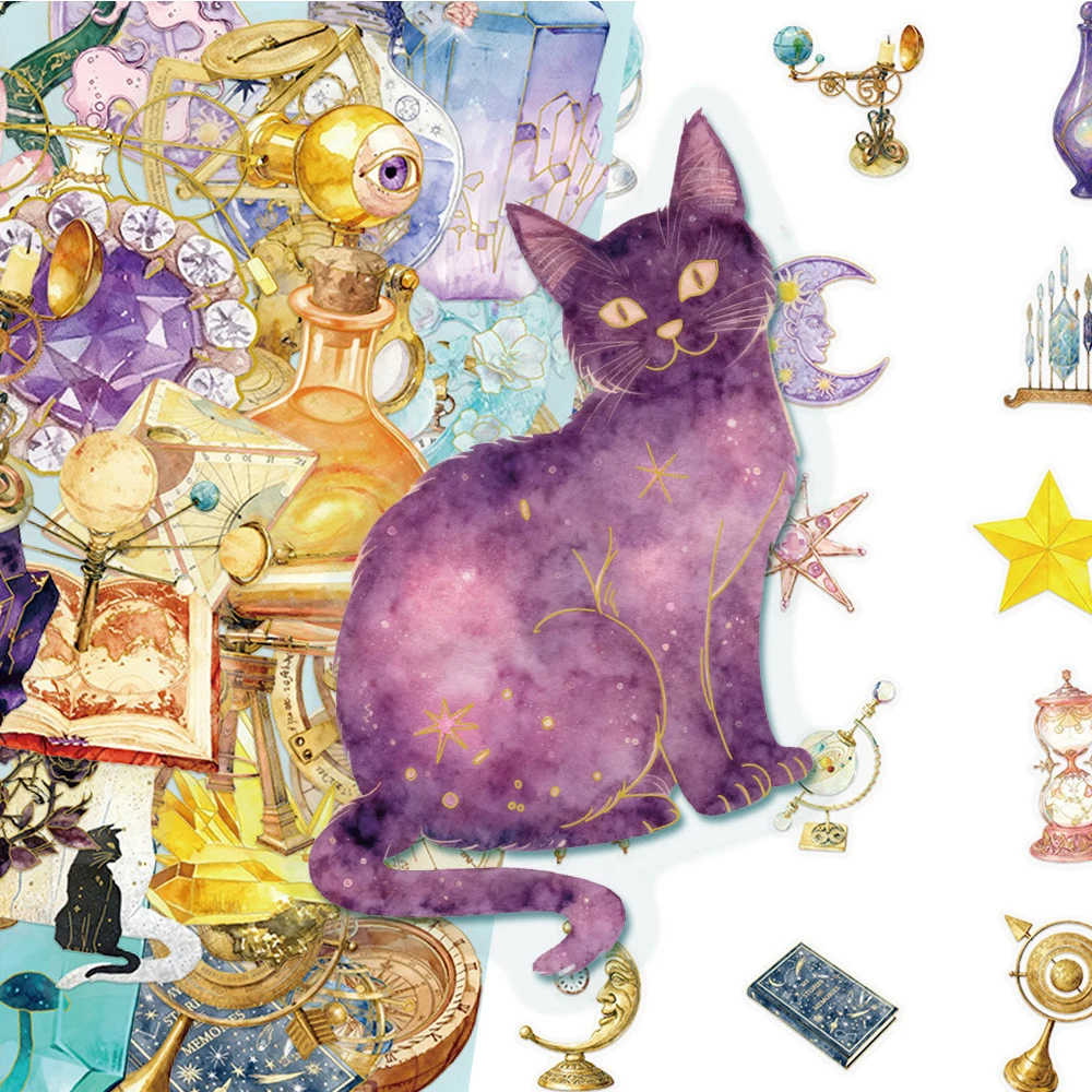 

10/30/50pcs Cool Vintage Stargazing Magic Planet Series Stickers DIY Suitcase Motorcycle Helmet Aesthetic Decoration Sticker Toy