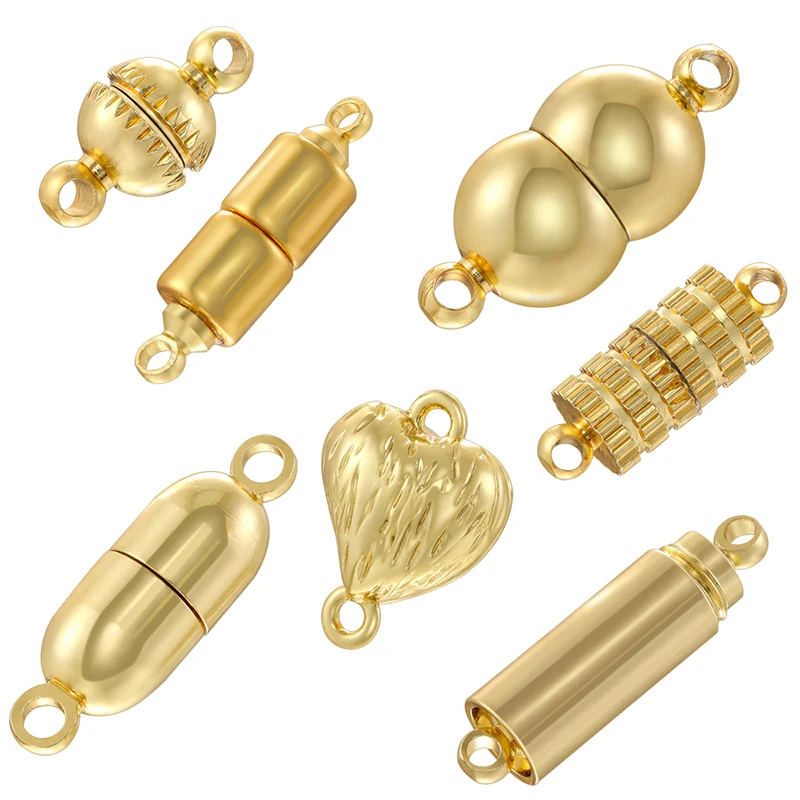 

ZHUKOU 7 Styles Love Heart Round Oval Magnetic Clasp Beads for DIY Couple Jewellery Bracelet Necklace Making:VK288-VK294