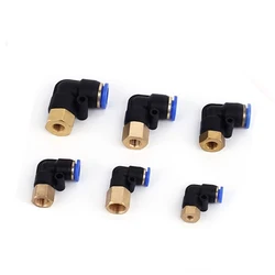 PLF Hose OD 4 6 8 10 12mm - Female Thread M5'' 1/8'' 1/4'' 3/8'' 1/2'' Pneumatic Elbow Connector Tube Air Push In Fittings