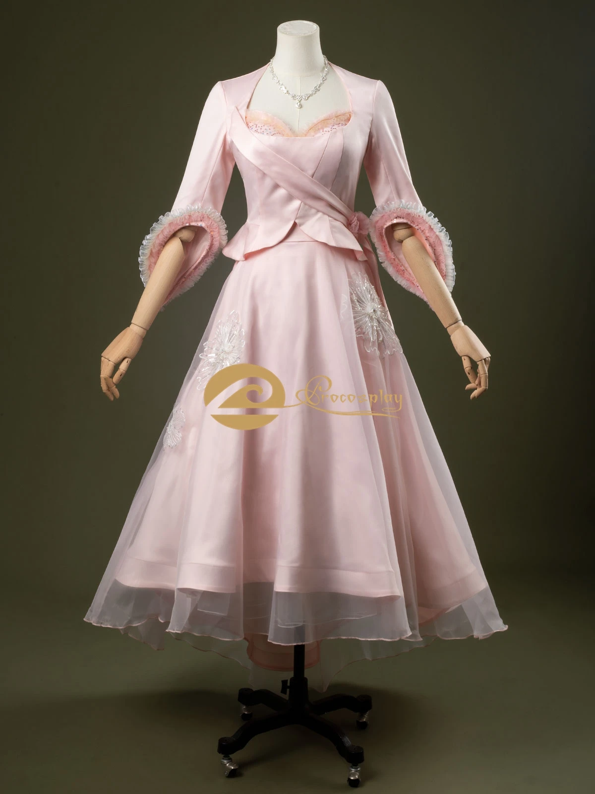 Film Glinda Cosplay Kostüm Lässiges rosa Kleid für Frauen Rollenspiel Halloween
