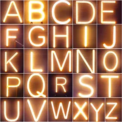 Warm White Luminous 3V 26English LED Letter Night Light Alphabet Number Lamp Christmas Wedding Birthday Party Propose Decoration