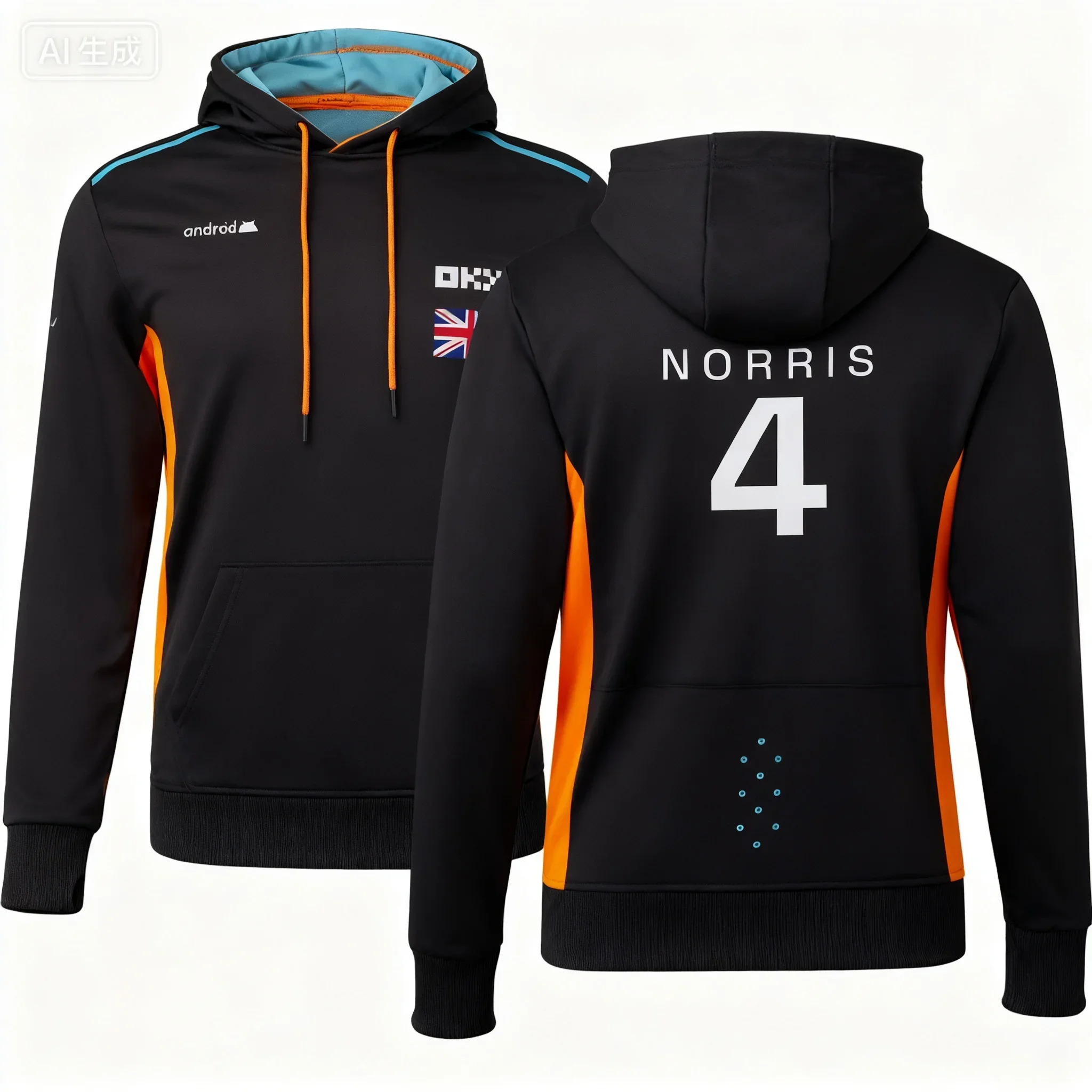 Traje de otoño e invierno de F1 2025, camisa de capucha de carreras deportivas al aire libre conducida por Lando Norris