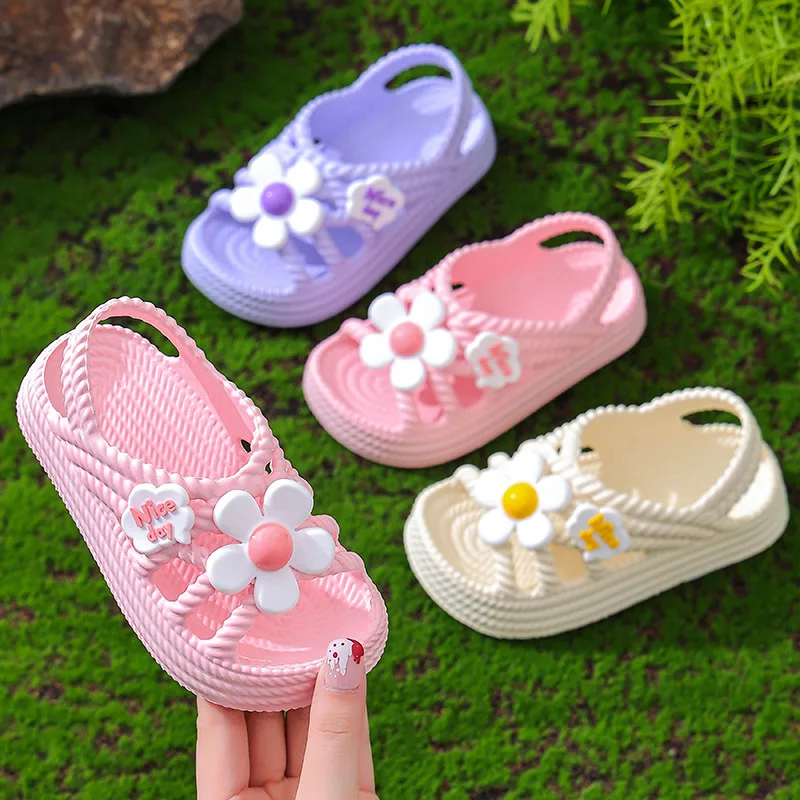 Children Shoes Summer New Fashion Princess Shoes Cute Flower Anti Slip Sandals Outwear Soft Soled Beach Sandals Sandalias Niño