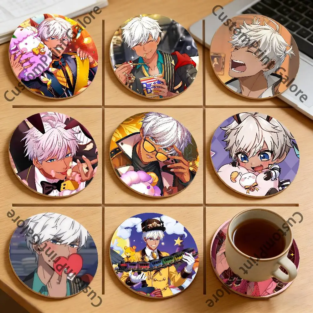 

Mammon Natural Pine Wood Round Coasters Non-Slip Heat-Resistant Cup Mats for Coffee Drinks