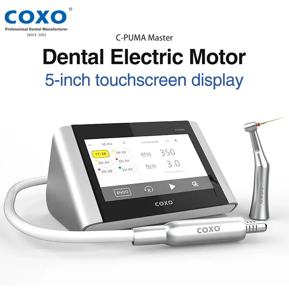 COXO C-Puma Master Dental Electric Motor With 1:5 & 6:1 Contra Angle handpiece Dental Full Touch Micromotor Equipment