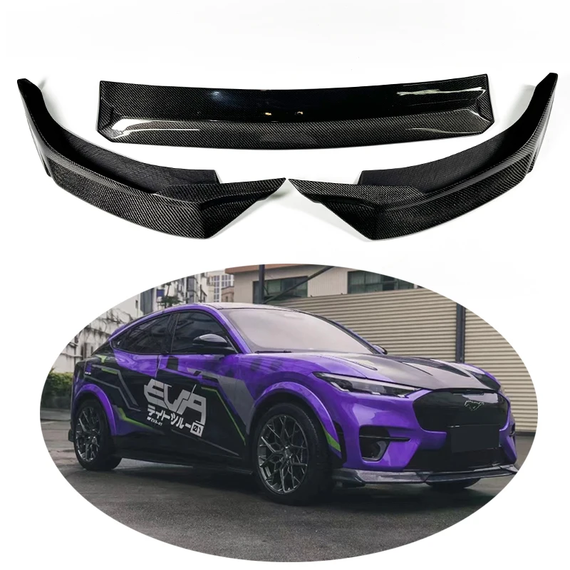 Rear Carbon Front Bumper Lip Splitter Body Kit For Ford Mustang Mach-E GT 2021up