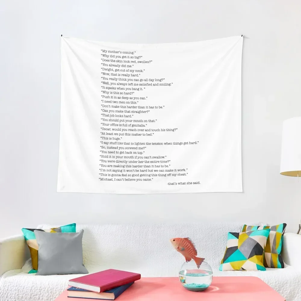 

Every That's What She Said From The Office Tapestry Tapete For The Wall Wall Mural Tapestry