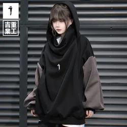 11 BYBB'S DARK Women Functional Hoodies Streetwear 2024 Patchwork Turtleneck Sweatshirt Pullover Men Fashion Hoodie Techwear