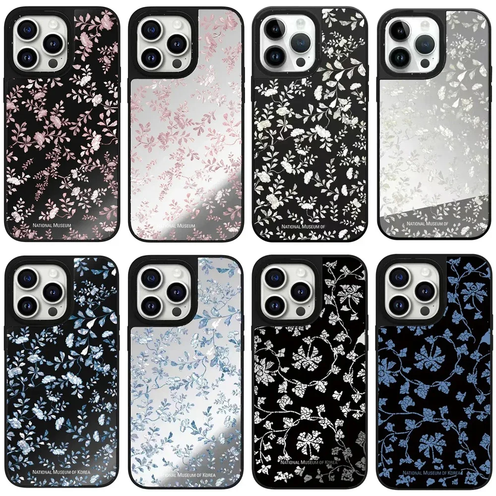 

Simple Fragmented Flowers Mirror Phone Case Cover for IPhone 11 12 13 14 15 Pro Max Case for IPhone 15 Pro Max