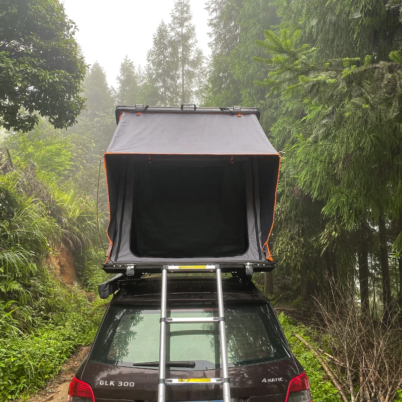 High Quality New‑design Aluminium Hard‑Rooftop Tent Equipped With Practical Car Side Awning