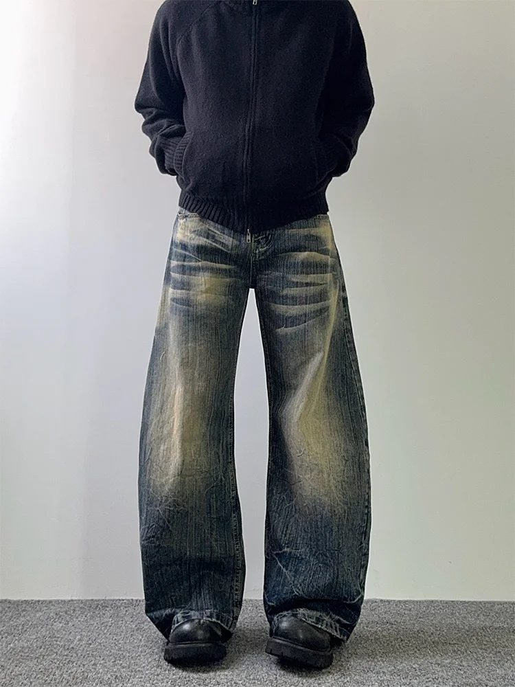 

Large Size Vintage Washed Jeans Women Loose High Waist Wide Leg Pants Casual Comfortable Denim Trousers for Young Women