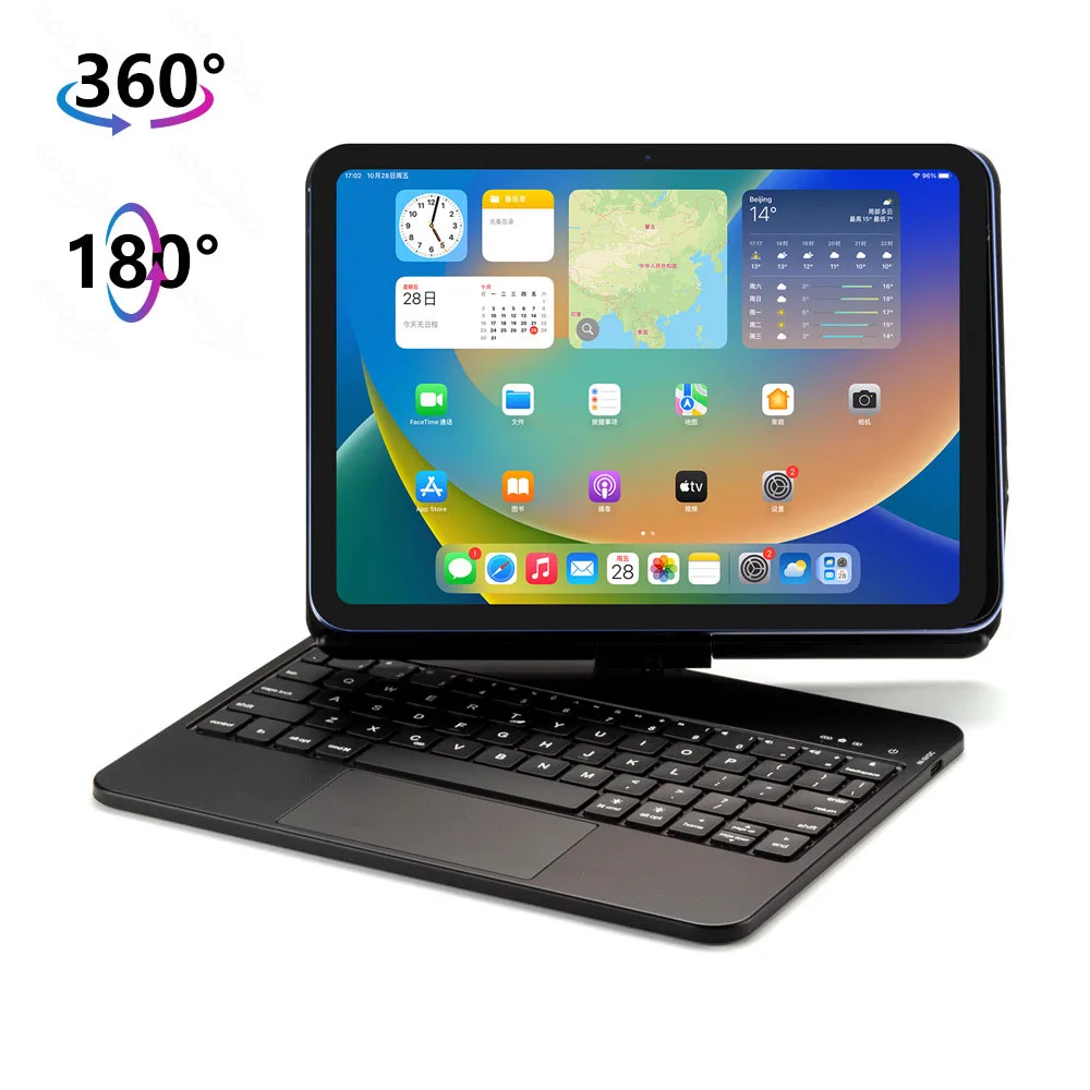 

360 Degree Swivel Russian/Spanish/Hebrew/Thai/Korean/Arabic/French Magic Keyboard For iPad 10 10th Generation 10.9 Inch 2022