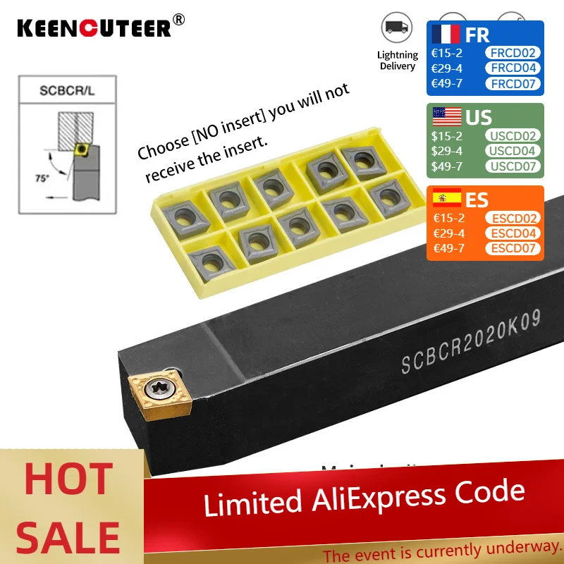 

1 шт. SCBCR1212H06 SCBCR1616H09 SCBCR2525M09 держатель инструмента для наружной обточки CCMT06/09 фотомагнитный набор режущих инструментов с ЧПУ