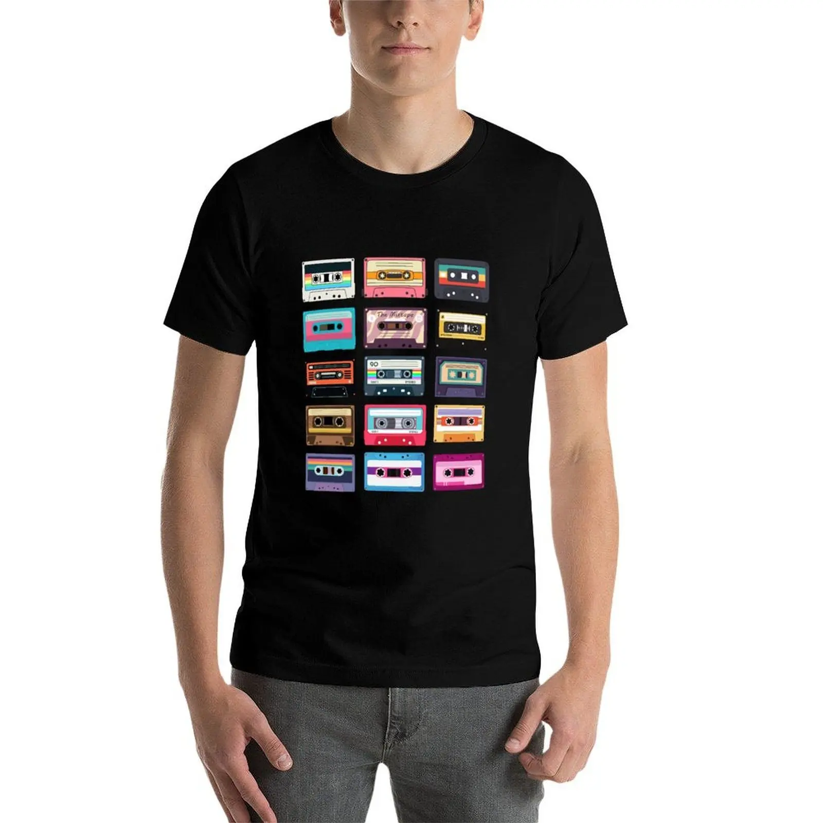 

Retro Cassette Tapes, (Music) T-Shirt t shirts for man graphic funny cotton t shirts man 100% T-Shirt