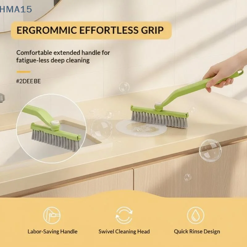 【YA】Tile Cleaning Brush 360° Rotating Hard Bristle Multi-Purpose Scrubber for Basement Patio Tile Cleaning