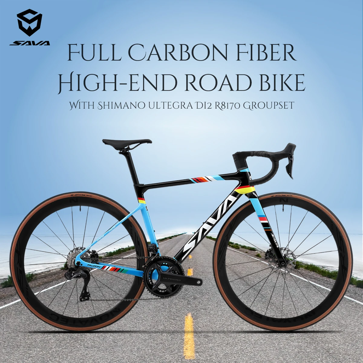 SAVA full carbon road bike electronic shifting road bike T1000 frame 24 speed ultra-light 7.2kg with SHIMAN0 Ultegra 8170 Di2