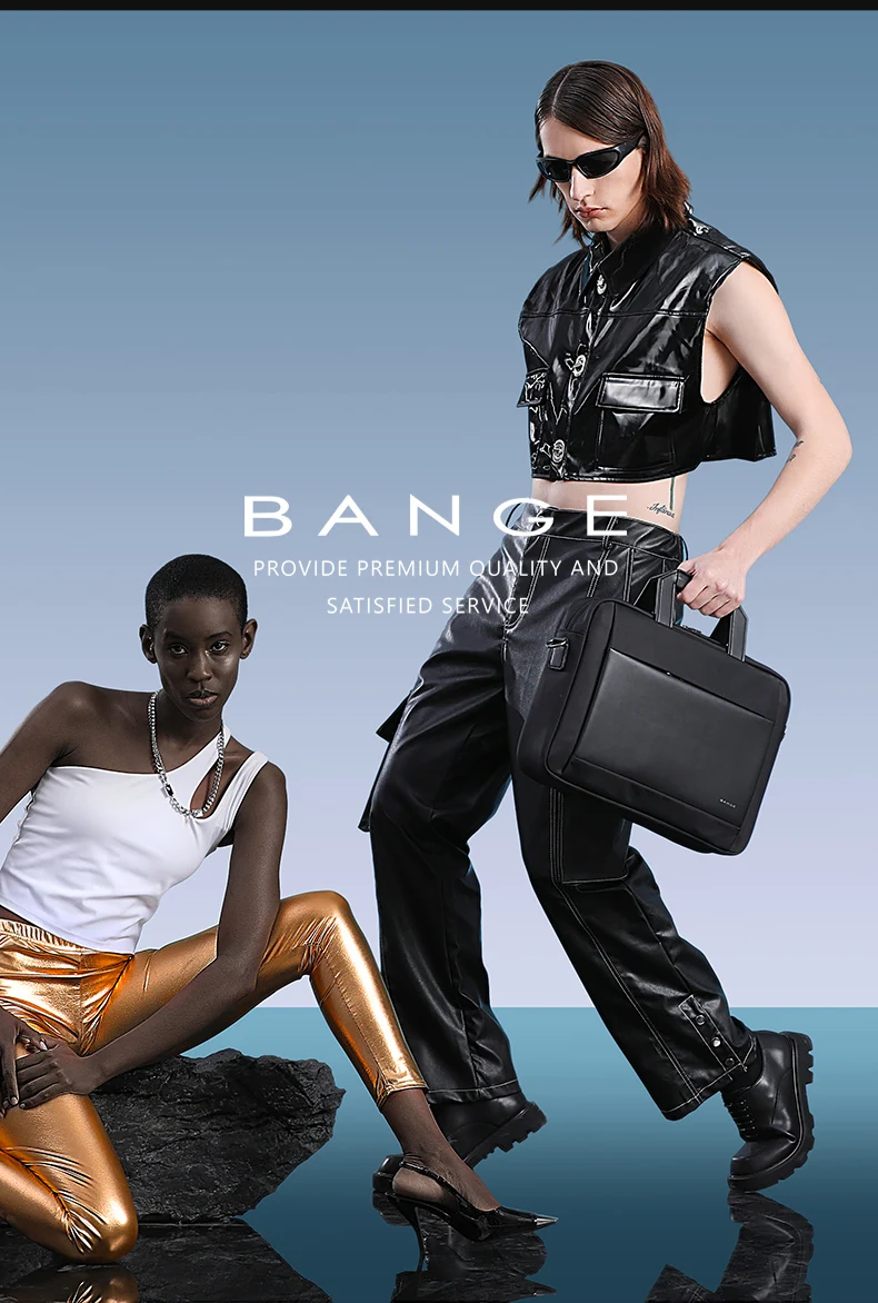Bange Briefcase for Men Laptop Bag Retro Travel Messenger Man Bags 15.6 in High Capacity Computer Shoulder Bag Male Briefcase