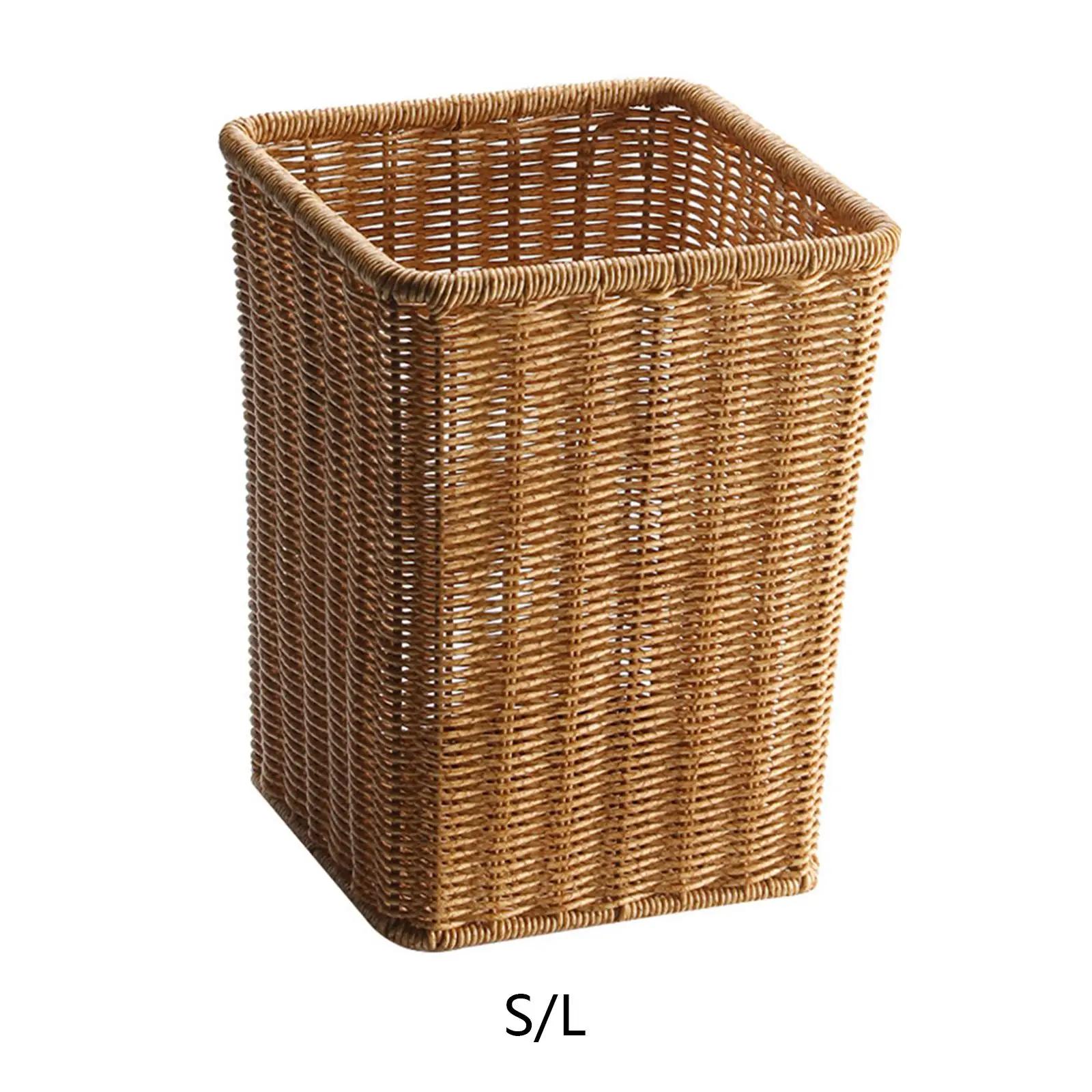 Woven Basket Multipurpose Decorative Basket Woven Waste Bin Laundry Basket Bin Wastebasket for Kitchen Laundry Home Towels