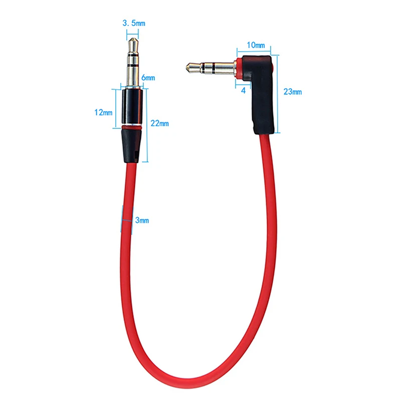 3 Pole Right Angled 3.5mm Male to Male Short AUX Stereo Cable 20cm 30cm Aux Cable Male to Male Stereo Audio Cables Cord