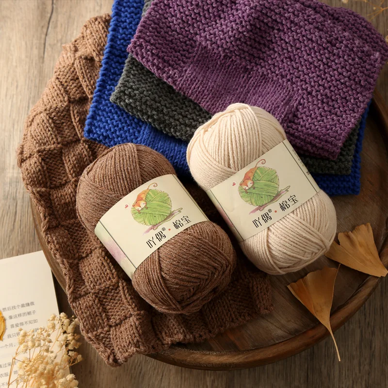40g/Stück Handstrickgarn 60% Baumwolle 40% Acryl Häkelgarn für Strickpullover, Decke, Mütze, Schal, Häkeln, Amigurumi, Tasche