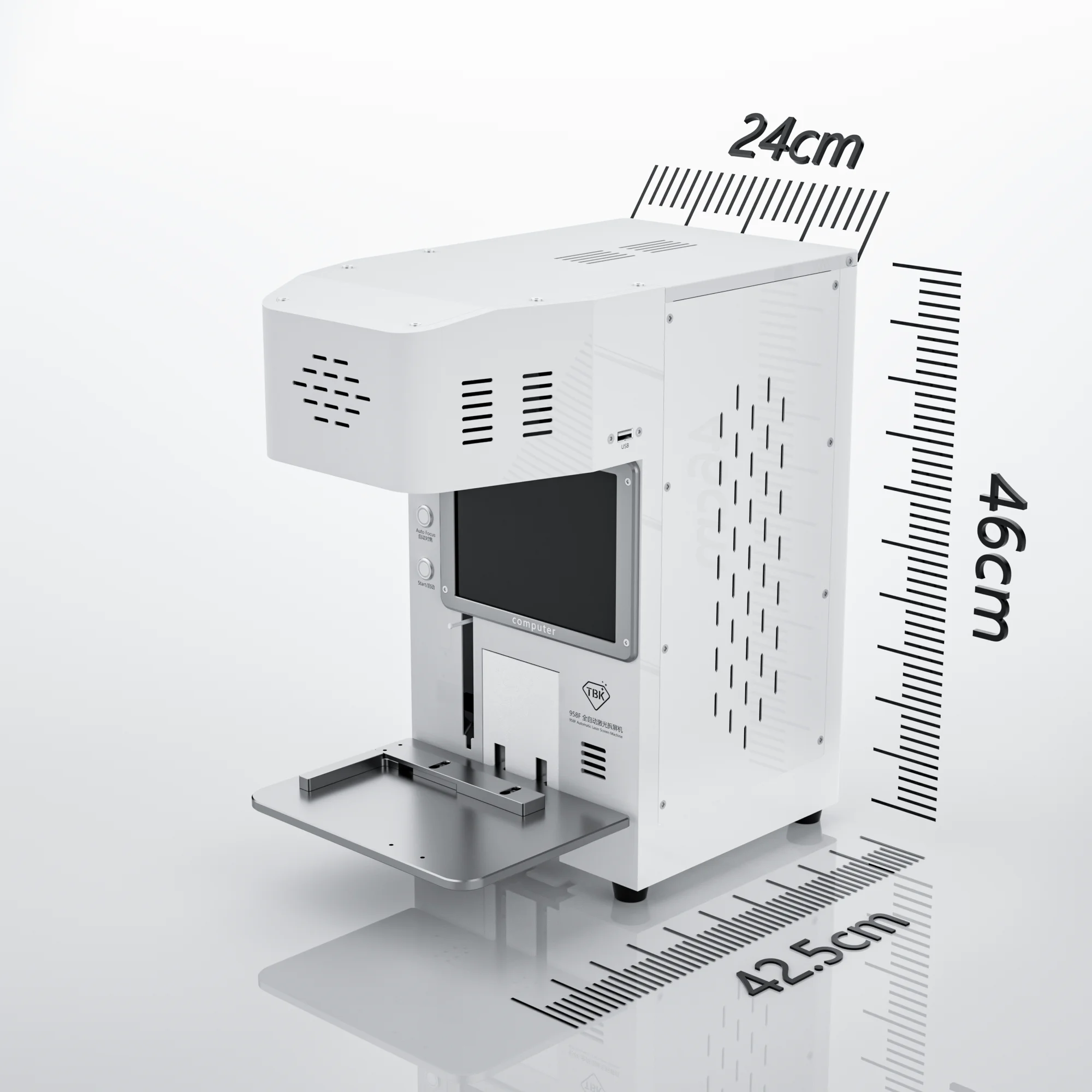 958F 20W  Machine for iPhone Back Cover Separating 958A B Metal Jewelry  Engraving Etching Built-in Fume Extractor