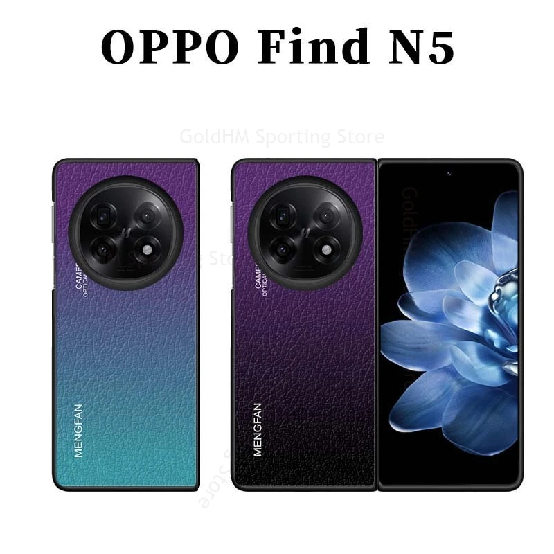 

Case For Oppo Find N5 5G Gradient Candy Rainbow Leather Flip Tough Case For OPPO Find N3 Hard PC Shockproof Cover FindN5 N2 N3