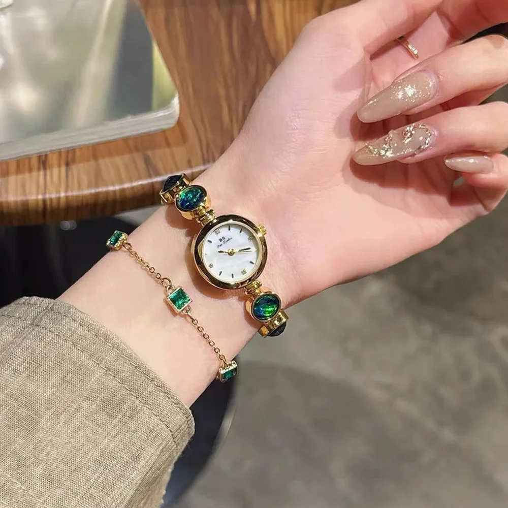 Ladies Watches Light Luxury Malachite Rainbow Bracelet Wrist Watches For Women Fashion Casual Small Dial Quartz Clock 2025 NEW