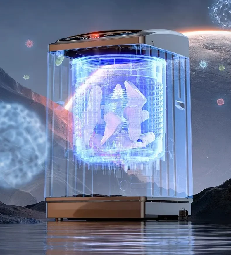 220V Chigo Automatic Shoe Washing Machine with Drying Function Smart Brush Washer for Home Use