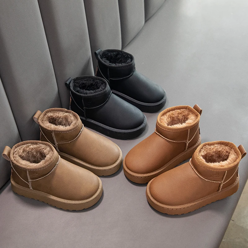 

Детские зимние ботинки, зимние теплые модные легкие удобные хлопковые ботинки для девочек, уличные короткие ботинки на нескользящей мягкой подошве для мальчиков