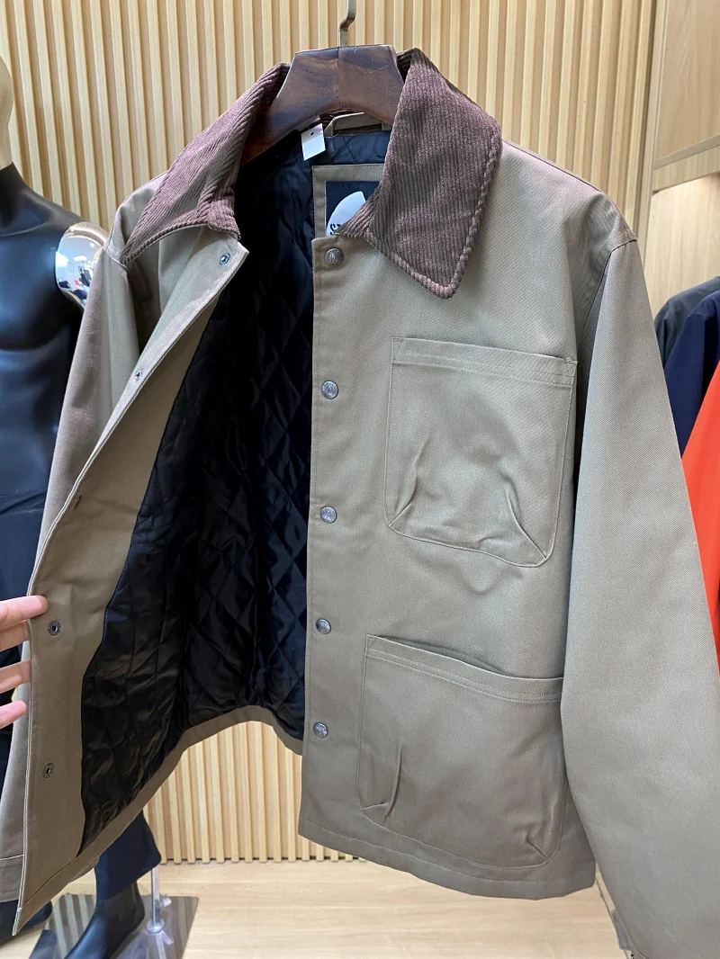 

American Sle High End Waed Cotton Jaet Loose Fit Men's Autumn Winter Detroit Collar Jaet Outerwear Youth Trend