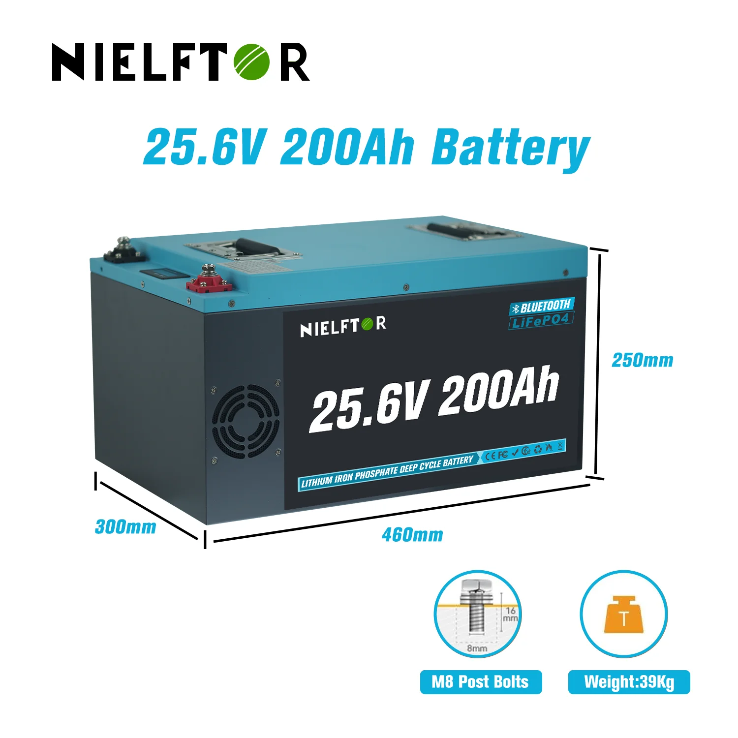 LiFePO4-batterij 12V 24V 48V 100Ah 200Ah 300Ah Lithiumbatterij Ingebouwde BMS-cellen klasse A 6000+ cyclus PL EU-voorraad - afbeelding 2