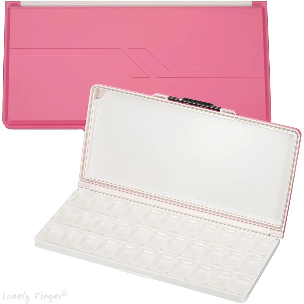 

Коробка для хранения красок 33-лунков, герметичная складная съемная с палитрой для рисования в дополнительных местах для акварели, гуаши, акрила