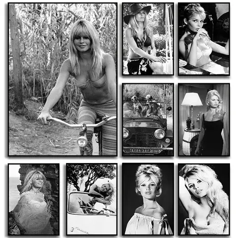 Movie Star Brigit-B-Bardot Series Poster Print Canvas Pictures Home for Living Room Bedroom Wall Modern Decor Frameless Paint