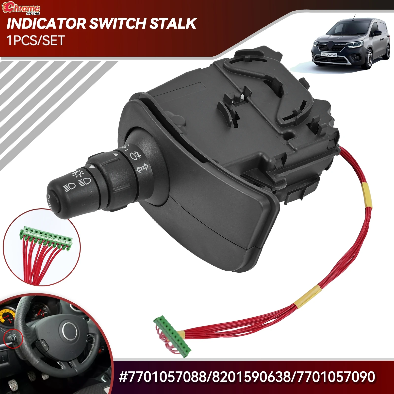 8201590638 Car Auto Headlight Light Indicator Stalk Switch For Renault Kangoo Grand Modus Clio III 1.5dCi 7701057088 7701057090