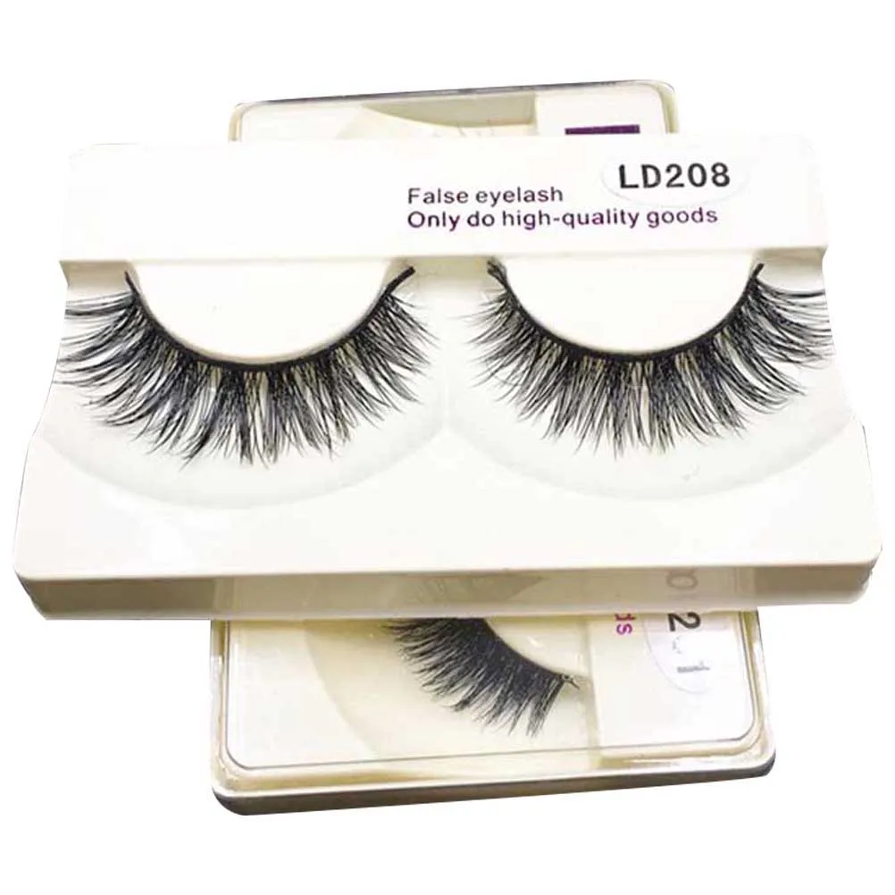 

1 Pair False Eyelashes Long Thick Fake Lashes Odorless Safe Comfortable Touch For Women Makeup Long Thick