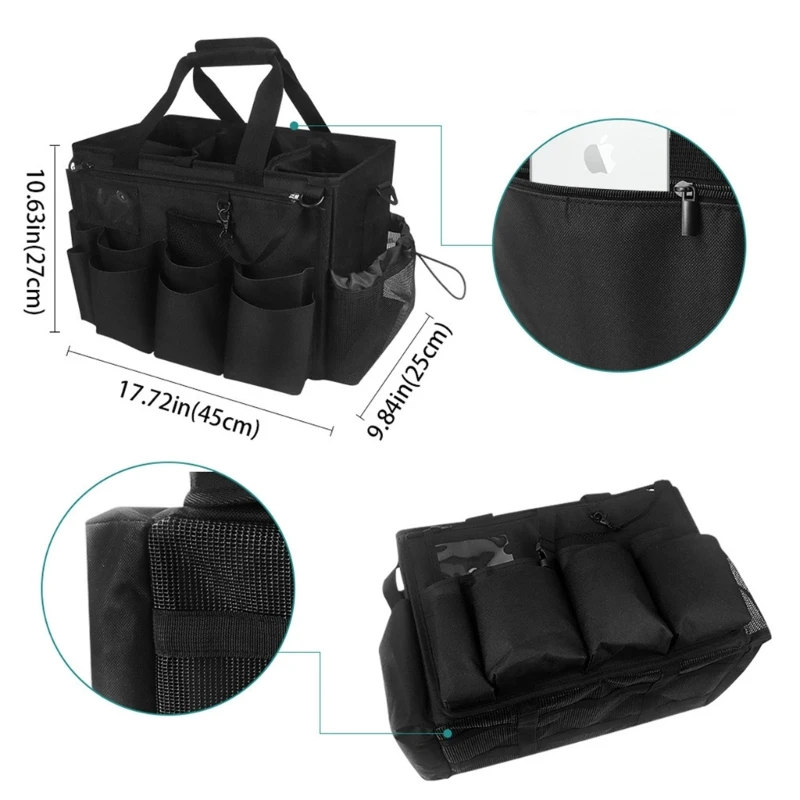 Wearable Housekeeping Detailing Spacious Supply Storage Bag For Cleaning Tool, Adjustable Shoulder Strap Included