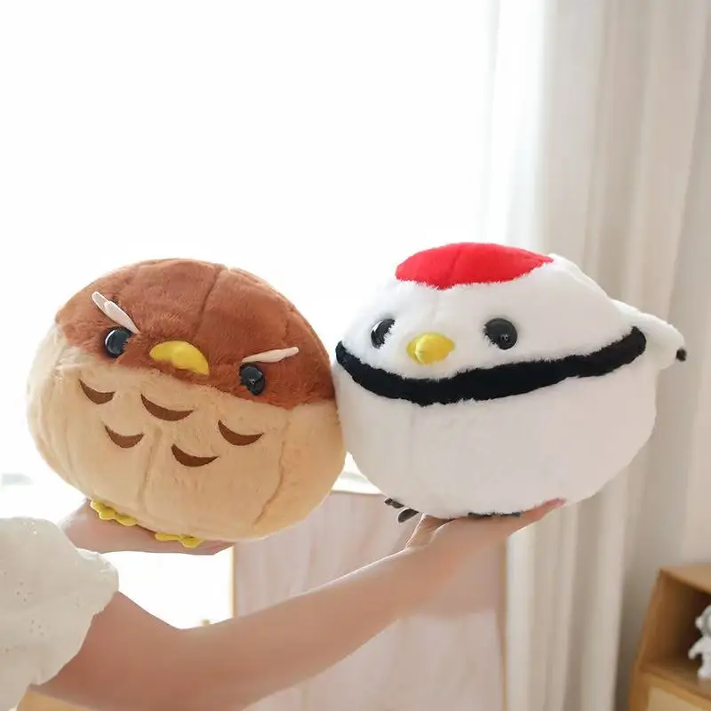 子供のためのアニメのぬいぐるみ,球形のクレーンとワシのぬいぐるみ,柔らかい人形,丸いローリング,赤の王冠,かわいい,30 cm, 40cm