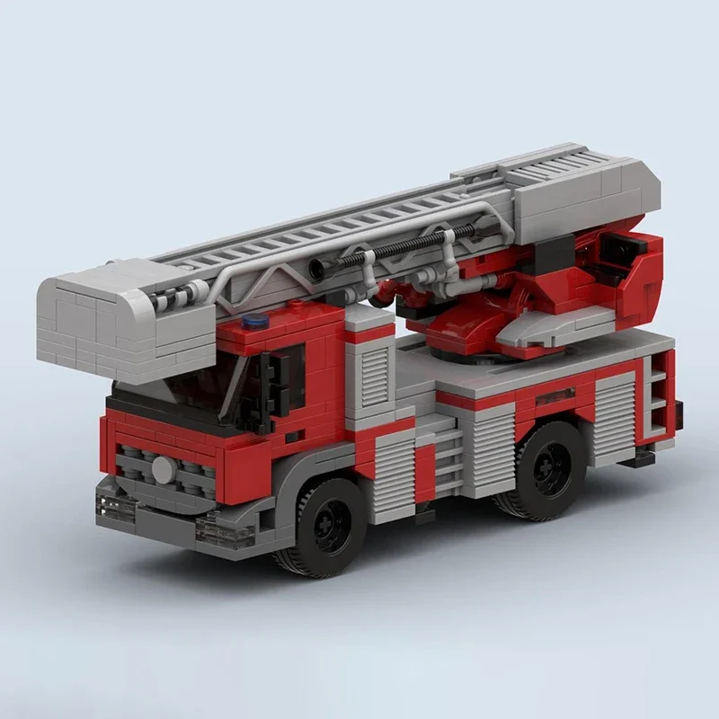 Moc blocos de construção amsterdam escada de fogo caminhão tecnologia tijolos modulares modelo presentes brinquedos de natal diy conjuntos montagem!