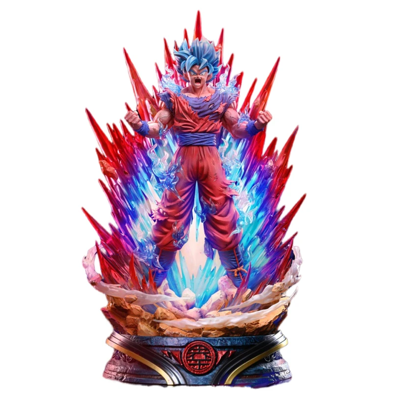 

67Cm Gk Deyin Studio Dragon Ball Super Saiyan God Blue Kaiouken Son Goku Anime Action Figure Garage Kit Statue Model Toys