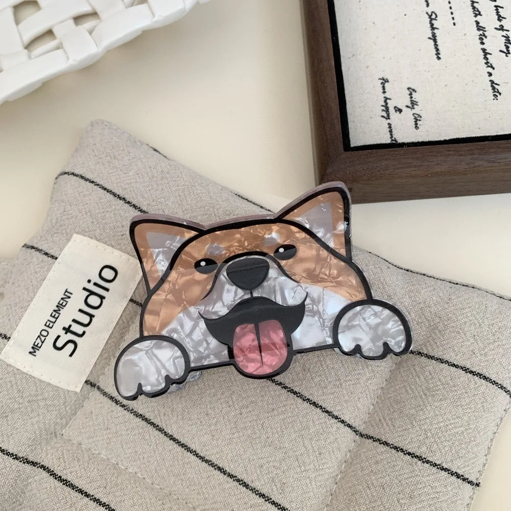 Chihuahua Acrylic Cartoon Dog Hair Claw Korean Style Puppy Schnauzer Crab Clip Cute Creative Hair Clip Woman