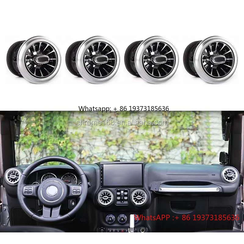 

LED Atmosphere Lights Air Vents for Jeep Wrangler JK 11-17 Air Conditioning Outlet Atmosphere Light