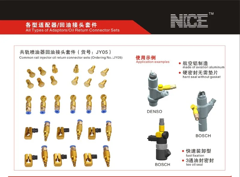 Common rail injector return connector kit