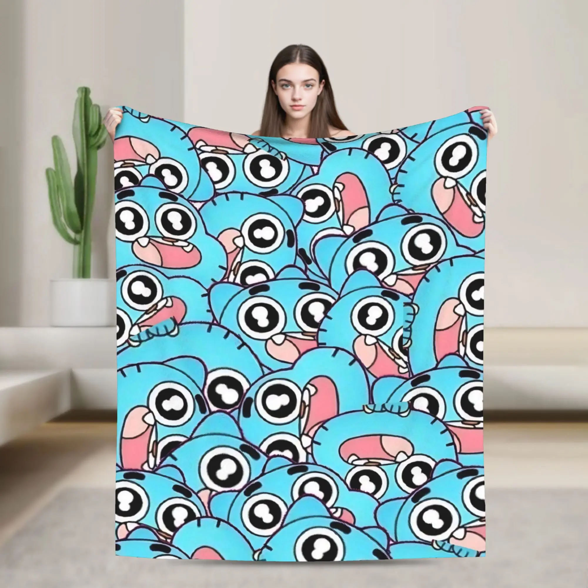 Gum Ball Blanket Amazing World Of Gum Ball Flannel Funny Breathable Throw Blanket for Home Spring/Autumn