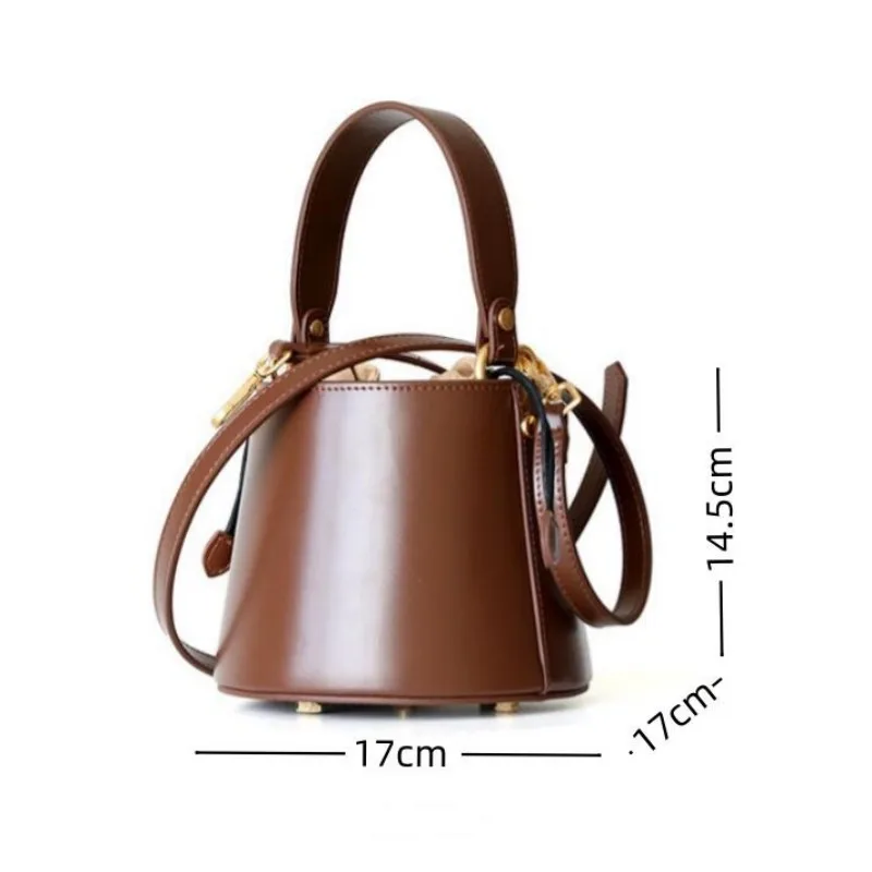 UKF Leather Bucket Crossbody Bags For Women 2024 New Luxury Handbags Brand Designer Small Ladies Shoulder Bags For Women Trend