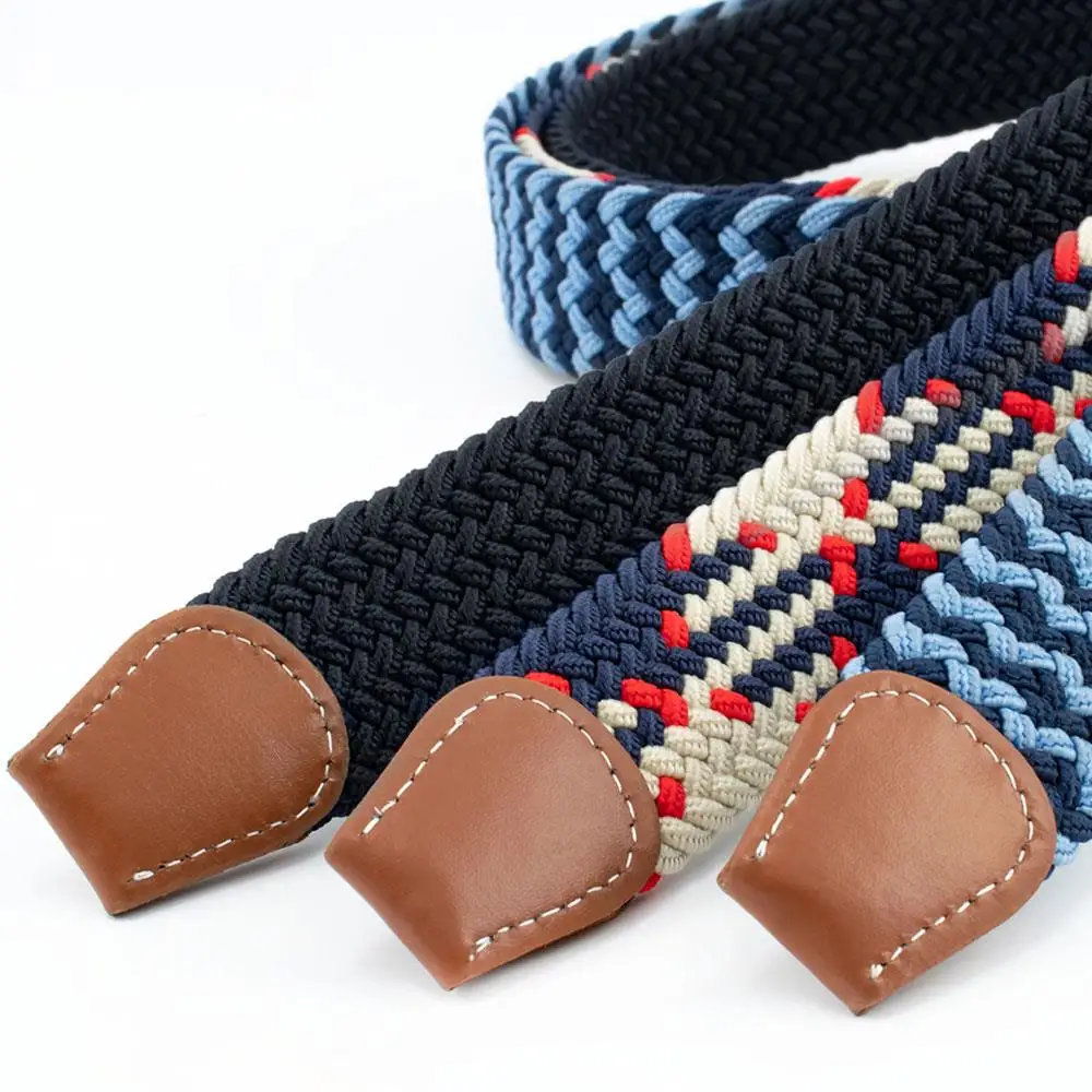 عادية محبوك دبوس مشبك مضفر تمتد الرياضة في الهواء الطلق النايلون الخصر الملونة المنسوجة سير من القنب لكمة خالية حزام الخصر